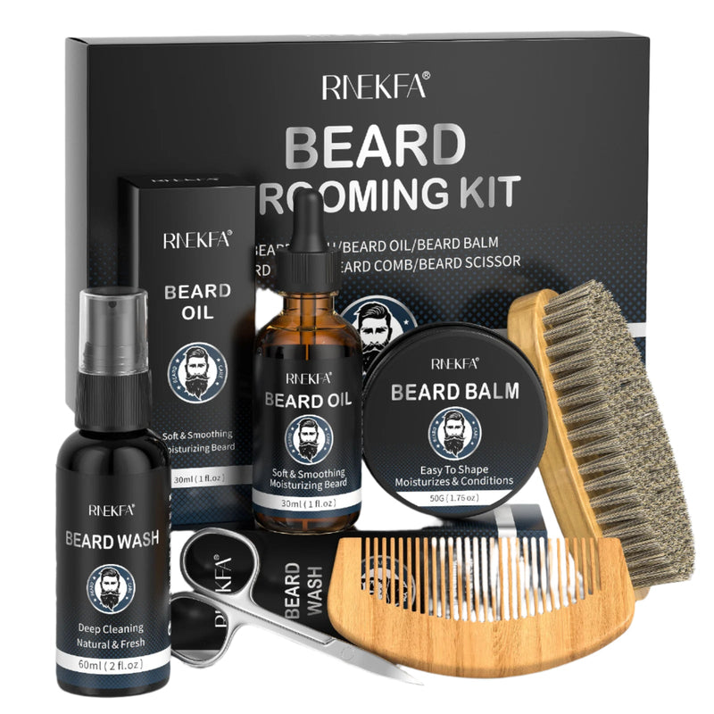 Men's Beard Grooming Kit - Oil, Balm & Accessories