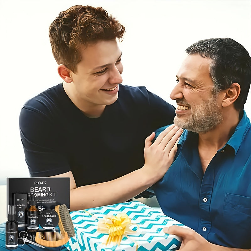Men's Beard Grooming Kit - Oil, Balm & Accessories