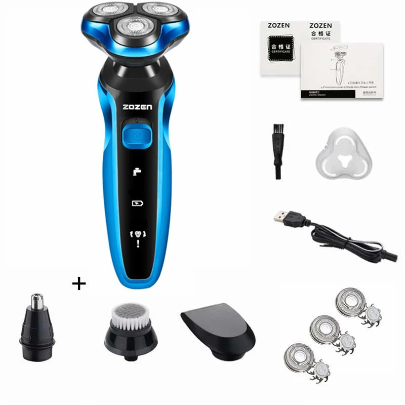 ZOZEN Electric Razor Electric Shaver Body Hair Cutting Shaving Machine for Men Women Clipper Rotary Beard Trimmer Waterproof