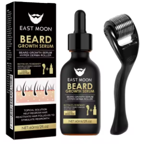 Kit Sérum Croissance Barbe + Derma Roller 0.2mm — Biotin & Romarin