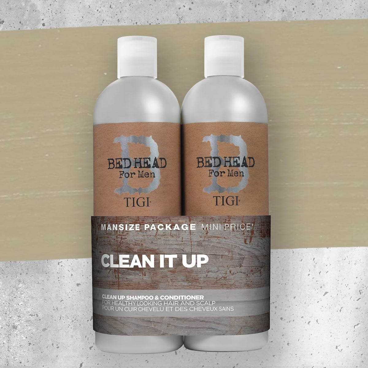 Bed Head for Men by  Clean up Shampoing & Après-Shampoing, 2X 750Ml