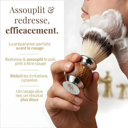 The Cambridge Cut Throat Blaireau Rasage De Haute Qualité Pour Hommes En Bois Et Acier Inoxydable, Poils Végétaliens Synthétiques