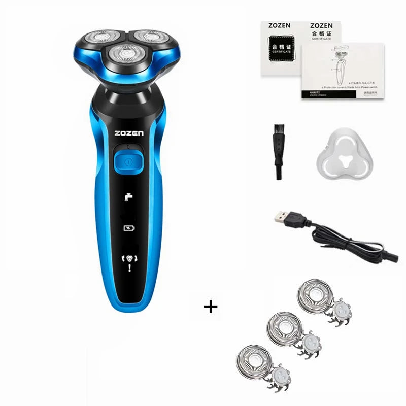 ZOZEN Electric Razor Electric Shaver Body Hair Cutting Shaving Machine for Men Women Clipper Rotary Beard Trimmer Waterproof