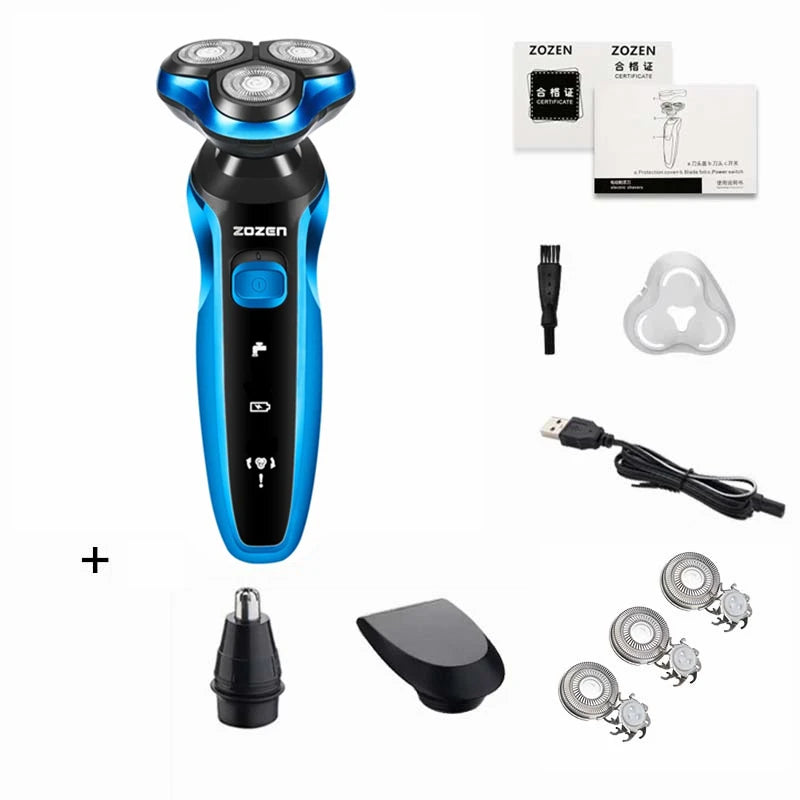 ZOZEN Electric Razor Electric Shaver Body Hair Cutting Shaving Machine for Men Women Clipper Rotary Beard Trimmer Waterproof