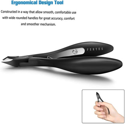 Coupe-Cuticules  Ä 1/2 Mâchoire - Coupe-Ongles En Acier Inoxydable De Qualité Professionnelle, Pince Ä Double Ressort. Outil De Manucure Pédicure, FL-N301,BLACK